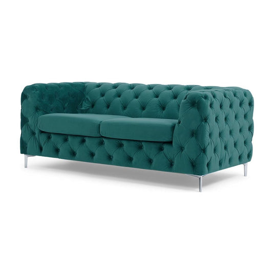 Mara Green Velvet 2 Seater Sofa Sofa Mara 