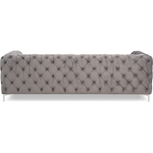 Mara Light Grey Velvet 3 Seater Sofa