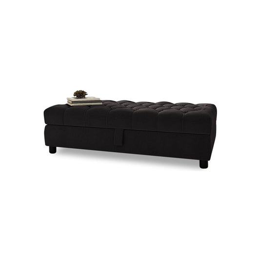 Black Velvet Storage Footstool