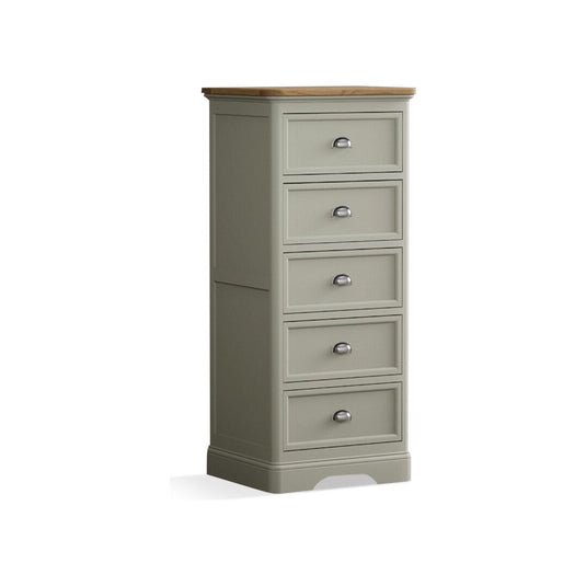 Ashton Soft Green Painted 5 Drawer Tallboy
