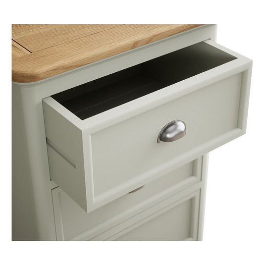 Ashton Soft Green Painted 5 Drawer Tallboy