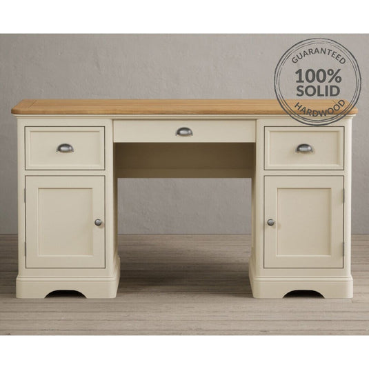 Bridstow Oak and Cream Painted Computer Desk Storage Bridstow 