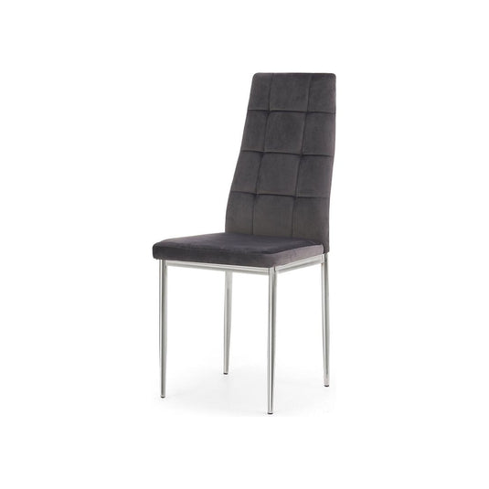 Leonardo Grey Velvet Dining Chairs (Pair) Dining Chair Leonardo 