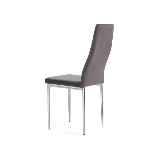 Leonardo Grey Velvet Dining Chairs (Pair) Dining Chair Leonardo 