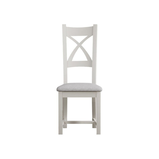Crossley Chalk White X Back Chair with Light Grey Seat Pad (Pair) Dining Chair Crossley 