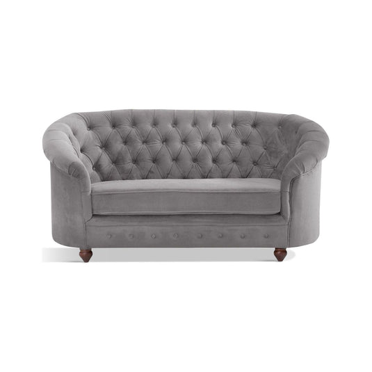 Apsley Chesterfield Grey Velvet 2 Seater Sofa