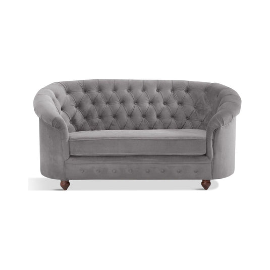 Apsley Chesterfield Grey Velvet 2 Seater Sofa