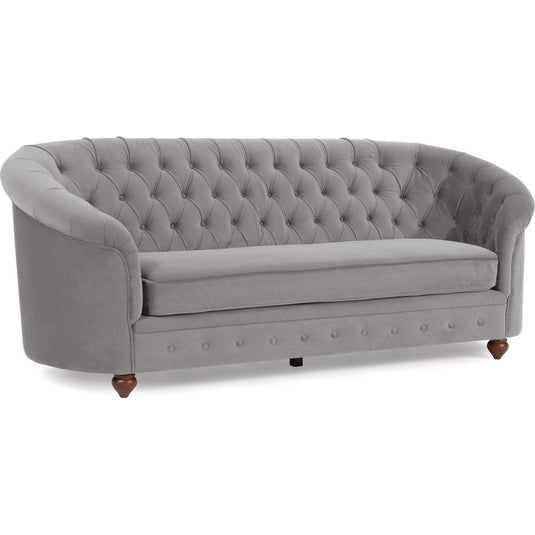 Apsley Chesterfield Grey Velvet 3 Seater Sofa Sofa Apsley 