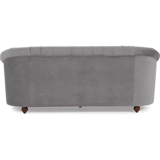 Apsley Chesterfield Grey Velvet 3 Seater Sofa Sofa Apsley 