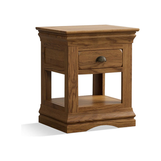 Hulbury Rustic Solid Oak 1 Drawer Bedside Table