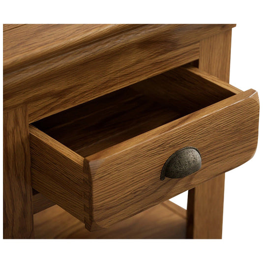 Hulbury Rustic Solid Oak 1 Drawer Bedside Table