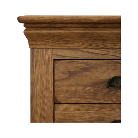 Hulbury Rustic Solid Oak 5 Drawer Tallboy