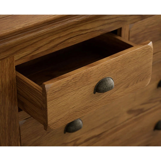 Hulbury Rustic Solid Oak 2 Over 3 Chest of Drawers