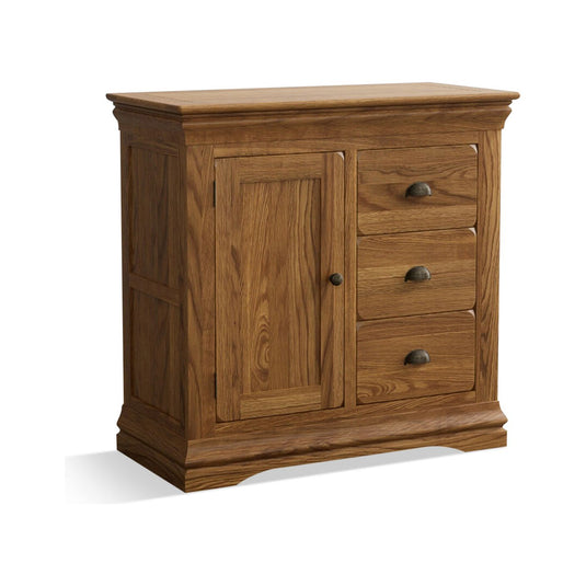 Hulbury Rustic Solid Oak Hallway Sideboard
