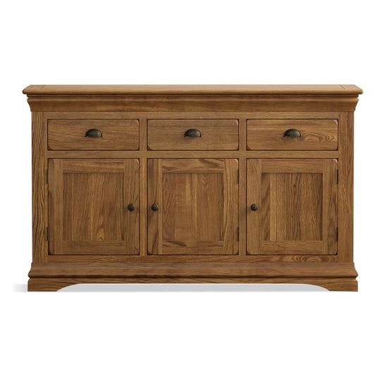 Hulbury Rustic Solid Oak Large Sideboard