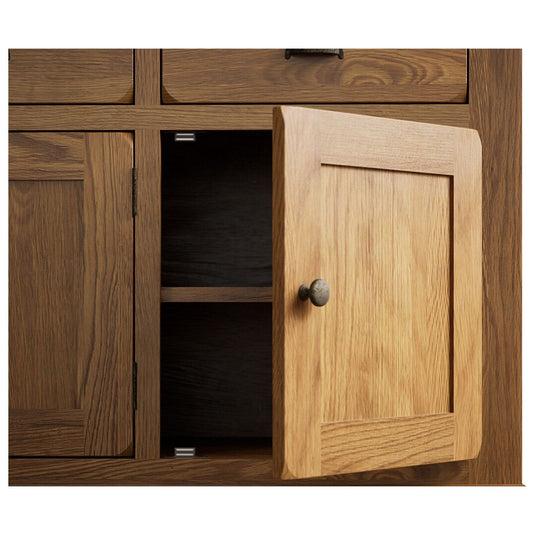 Hulbury Rustic Solid Oak Large Sideboard