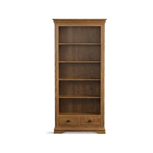 Hulbury Rustic Solid Oak Tall Bookcase