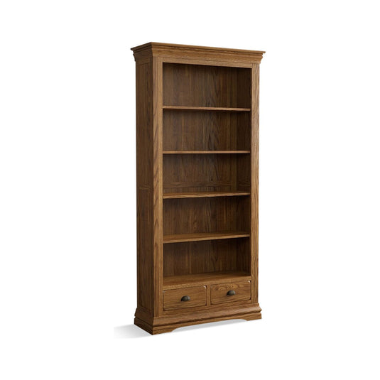 Hulbury Rustic Solid Oak Tall Bookcase