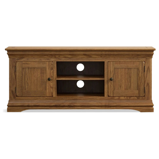 Hulbury Rustic Solid Oak Large TV Unit