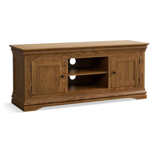 Hulbury Rustic Solid Oak Large TV Unit