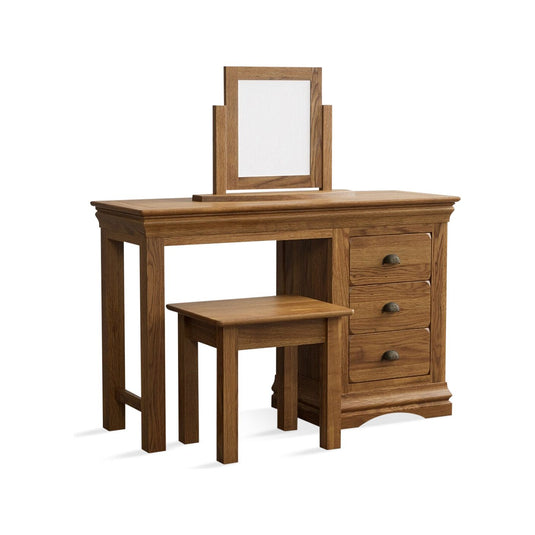 Hulbury Rustic Solid Oak Dressing Table Set