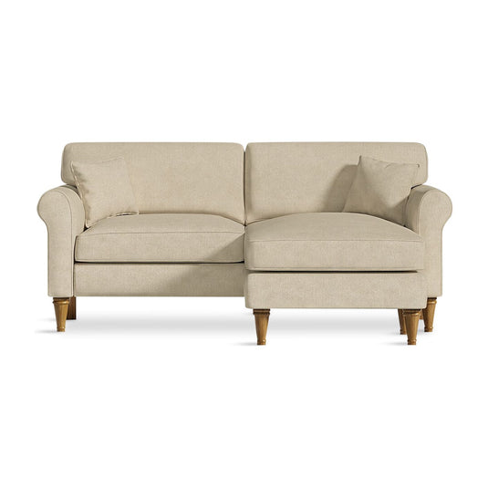 Devonshire Cream Fabric Right Hand Facing Chaise Corner Sofa