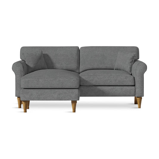 Devonshire Charcoal Grey Fabric Left Hand Facing Chaise Corner Sofa