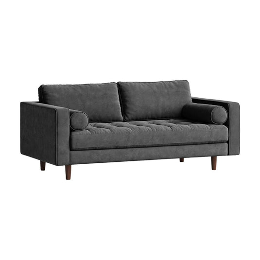 Felix Cement Grey Velvet Two Seater Sofa Sofa Felix 