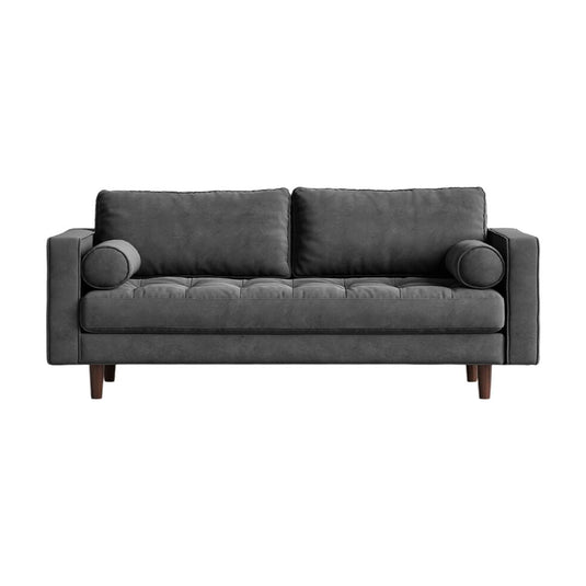 Felix Cement Grey Velvet Two Seater Sofa Sofa Felix 