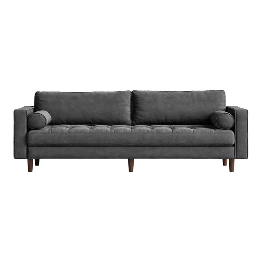 Felix Cement Grey Velvet Three Seater Sofa Sofa Felix 