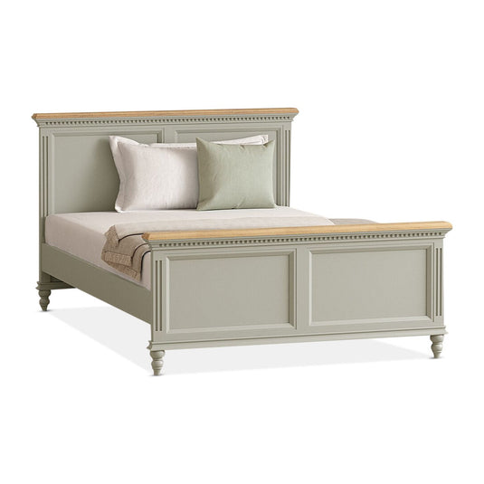 Phillipe Oak and Soft Green Painted Double Bed
