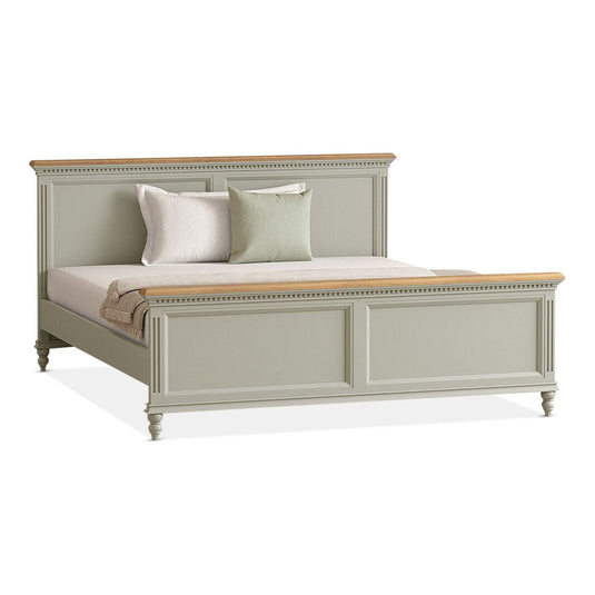 Phillipe Oak and Soft Green Painted Super King Bed