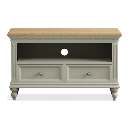 Phillipe Oak and Soft Green Painted Small TV Cabinet