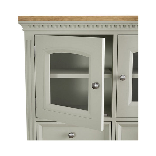 Phillipe Oak and Soft Green Painted Large Dresser
