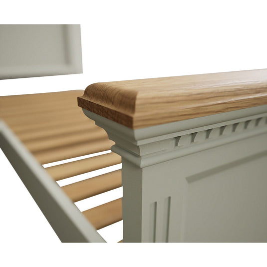 Phillipe Oak and Soft Green Painted Super King Bed
