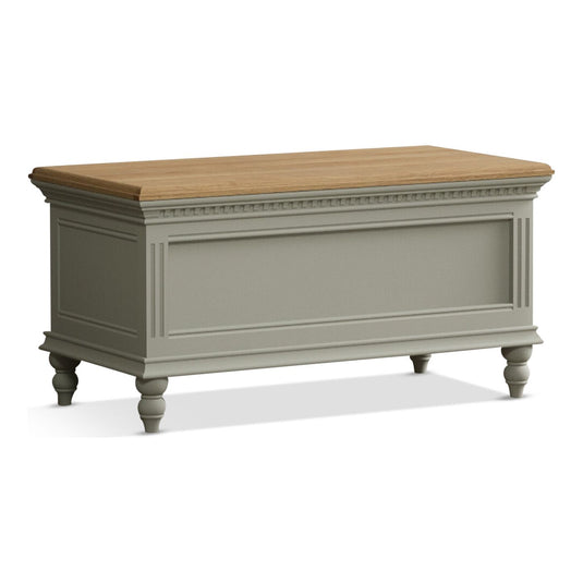 Phillipe Oak and Soft Green Painted Blanket Box