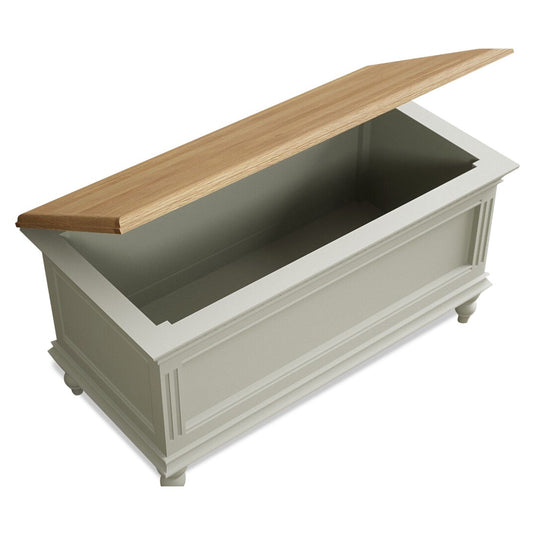 Phillipe Oak and Soft Green Painted Blanket Box