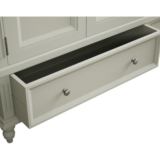 Phillipe Oak and Soft Green Painted Triple Wardrobe