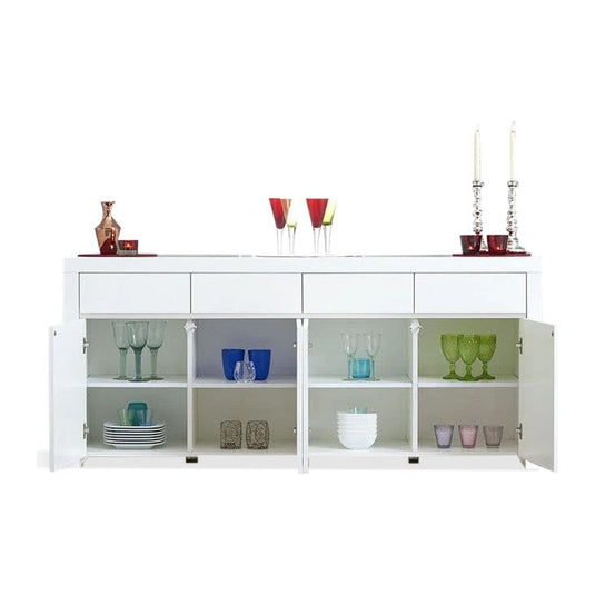 Annick 4 Door 4 Drawer White High Gloss Sideboard