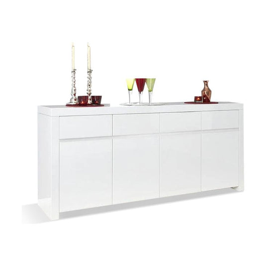 Annick 4 Door 4 Drawer White High Gloss Sideboard