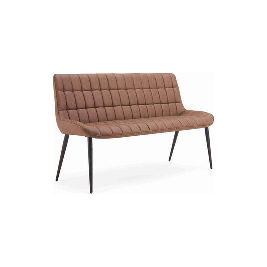 Casper Brown Faux Leather Bench