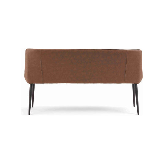 Casper Brown Faux Leather Bench