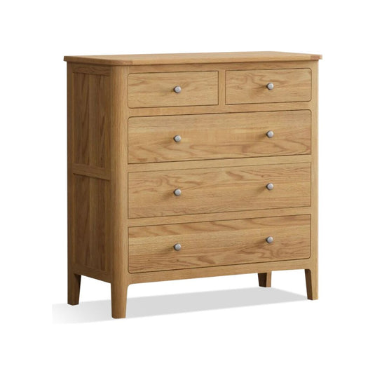 Sheringham Solid Oak 2 Over 3 Chest of drawers