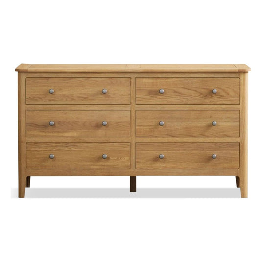 Sheringham Solid Oak Wide Chest Of Drawers