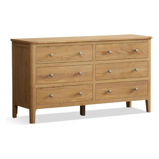 Sheringham Solid Oak Wide Chest Of Drawers