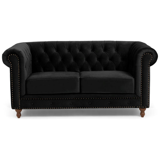 Westminster Chesterfield Black Velvet 2 Seater Sofa Sofa Westminster 