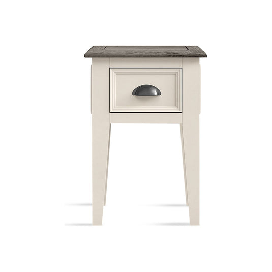 Morecambe Oak and Soft White Painted Bedside Table