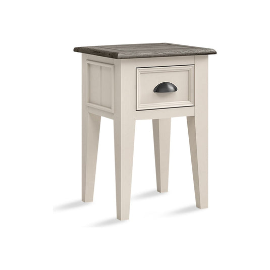 Morecambe Oak and Soft White Painted Bedside Table