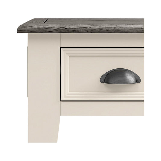 Morecambe Oak and Soft White Painted Lamp Table