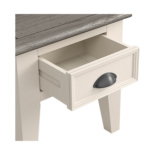 Morecambe Oak and Soft White Painted Lamp Table